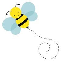 Bee flying with trail poster